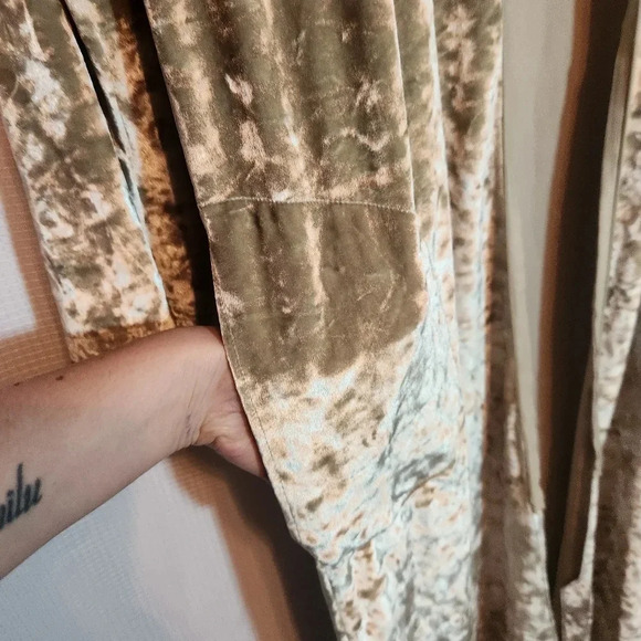 Vintage Diamond Tea Crushed Velvet Embroidered Kimono Caftan Robe Open S… - Picture 10 of 13